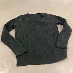 vintage y2k black cable knit sweater